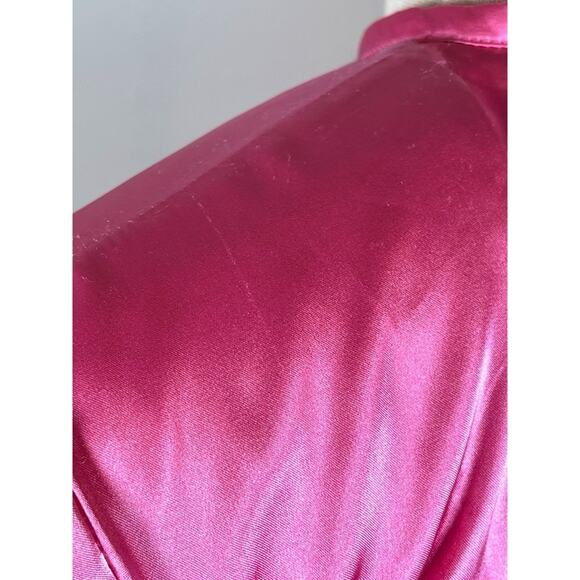 Bronx and Banco Nadine Long Sleeve Draped Ruched Feather Pink Mini Dress Sz M - Picture 9 of 11